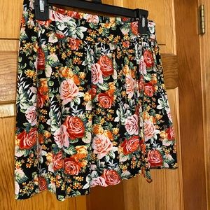 Timing Skirt Floral Roses Black